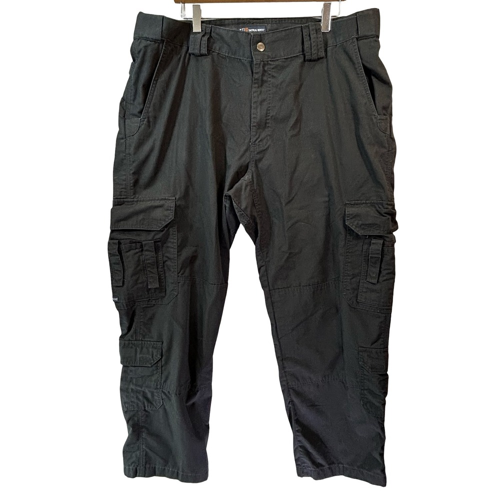 5.11 Tactical Series Mens Black Ripstop Cargo Pants 42x31 Utility Workwear 74251
